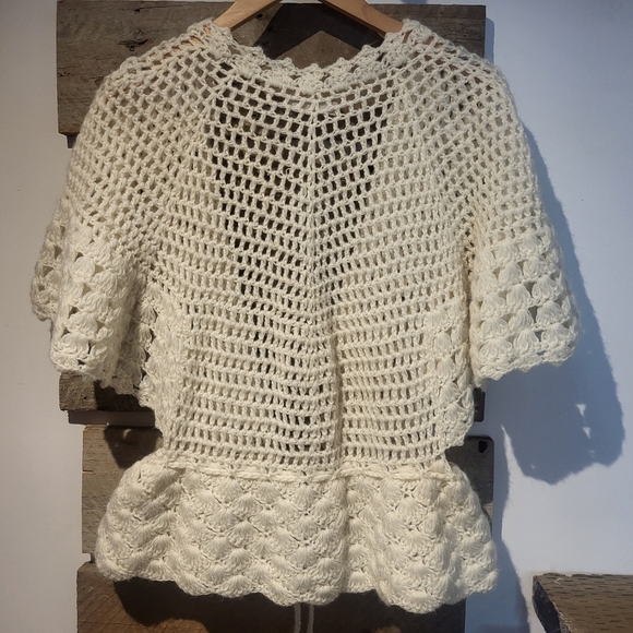 Vintahe Cream Open-Knit Women's Sweater - Picture 4 of 7